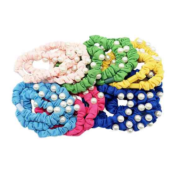 Набір резинок для волосся 0303-1078 різнокольорові, 18 штук, з намистиною Вінниця
