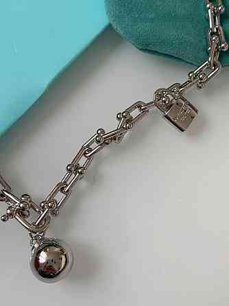 Тиффани Tiffany подвеска цепь крупная на шею с шариком и замочком / упакована в мешочек Tiffany Одесса