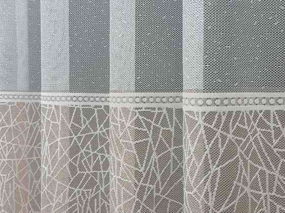 Тюль жаккард цвет белый с пудровым 1673т Киев