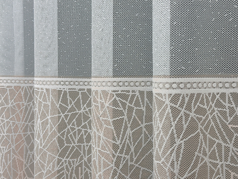 Тюль жакард колір білий з пудровим 1673т Київ - фото 3
