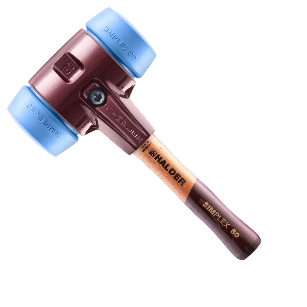 Молоток HALDER Simplex 3001 насадки із синього поліуретану, коротка ручка Одеса - фото 1