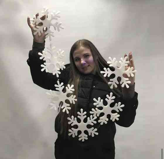 Набор новогодних снежинок, діаметр 15см, в наборі 6 шт, новорічна гірлянда Київ