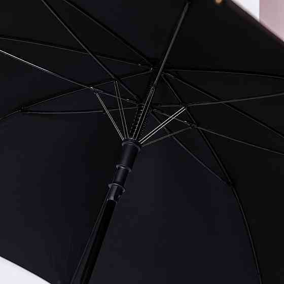 Класична парасолька-тростина напівавтомат з поліестеру 8 спиць діаметр 124 см Чорна HP-23-6B Коломыя