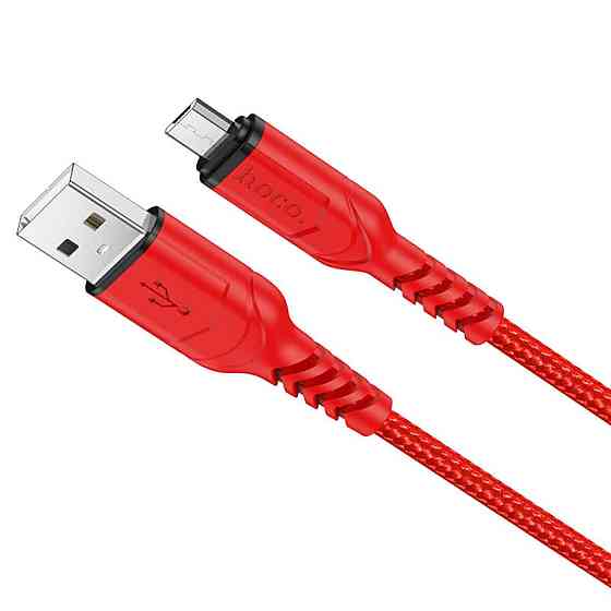Кабель HOCO X59 USB to Micro 2.4A, 1m, nylon, TPE connectors, Red Київ