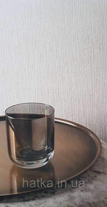 Шпалери вінілові на флізеліні Grandeco Universe метрові смужки під рогожку структурні коричневі Київ - фото 1