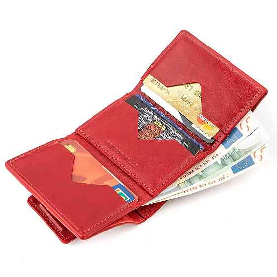 Суворе портмоне жіноче з гладкої шкіри GRANDE PELLE 11153 Червоне Київ