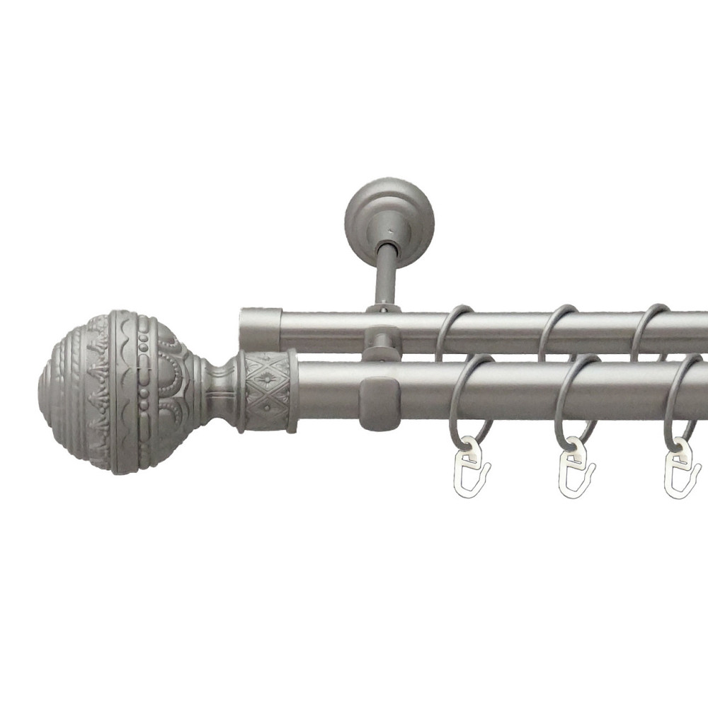 Карниз Orvit Арабеска металевий дворядний відкритий Сатин 25\19 мм 200 см (00-00011056) Львов - изображение 1