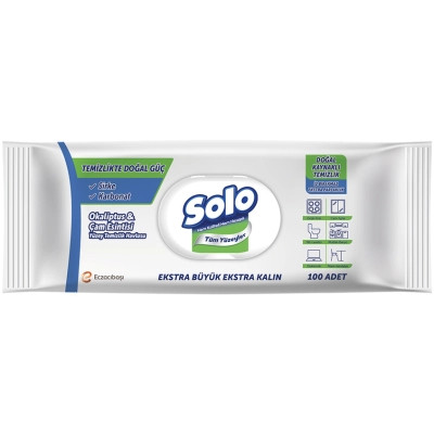 Салфетки для уборки Solo Natural Power Влажные Эвкалипт и сосна 100 шт. (8690530064454) Винница - изображение 1