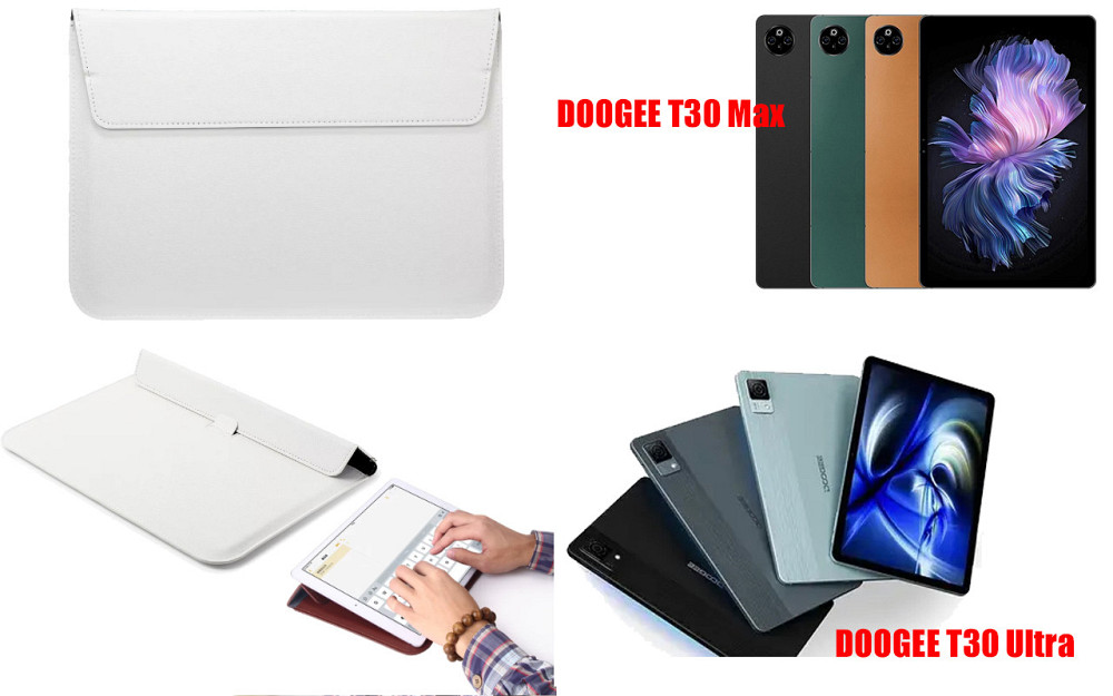 Чохол-конверт VitoCase для Doogee T30 Max, з функцією підставки для планшета Чорний Білий Київ - фото 1