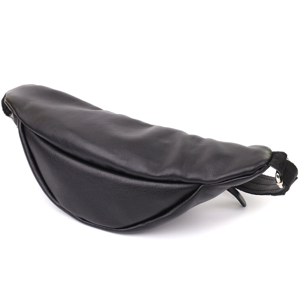 Удобная мужская бананка отменного качества из гладкой натуральной кожи Shvigel 23143 Черный Киев - изображение 2