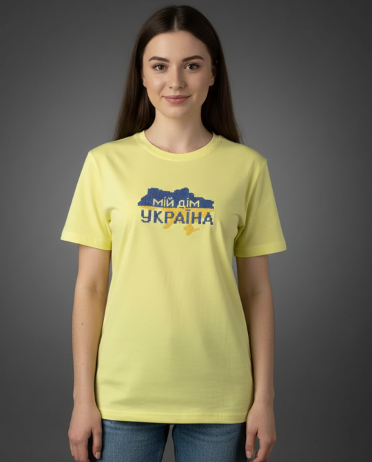 Жіноча футболка вишита хрестиком МОЙ ДОМ УКРАЇНА 3XL Київ - фото 1