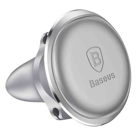 Магнитный автодержатель для телефона Baseus Magnetic Air Vent Car Mount SUGX-A0S (Серебристый) Николаев