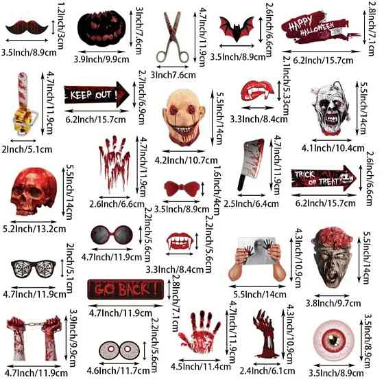 Фотобутафория на Хэллоуин 26 деталей one size разноцветный Киев