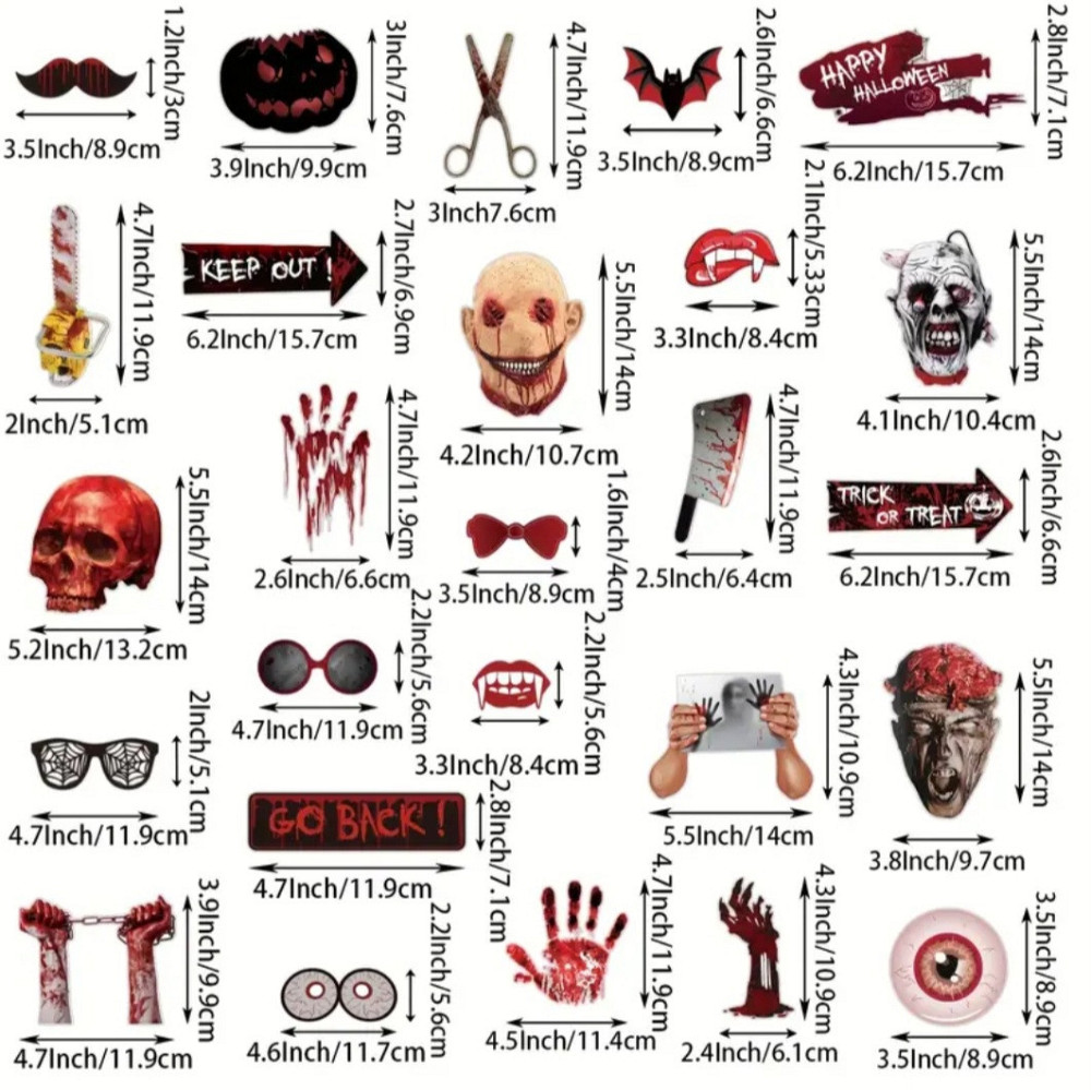 Фотобутафорія на Хелловін 26 деталей one size різнобарвний Київ - фото 2