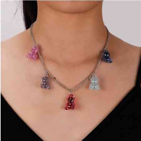 Намисто желейні ведмедики - довжина 36см, смола, цинковий сплав Київ