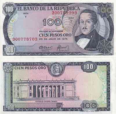 Колумбия / Colombia 100 pesos oro 1974 Pick 415 UNC Полтава