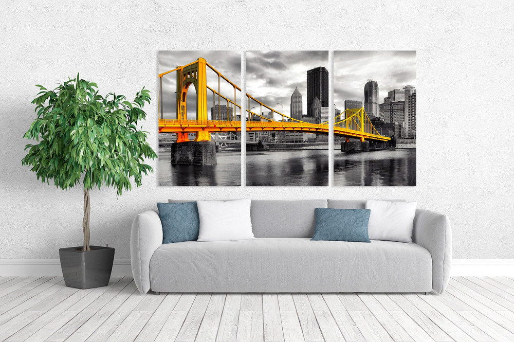 Модульная картина в гостиную / спальню  Золотий міст  ART-225_3A 70х130 см Киев - изображение 2