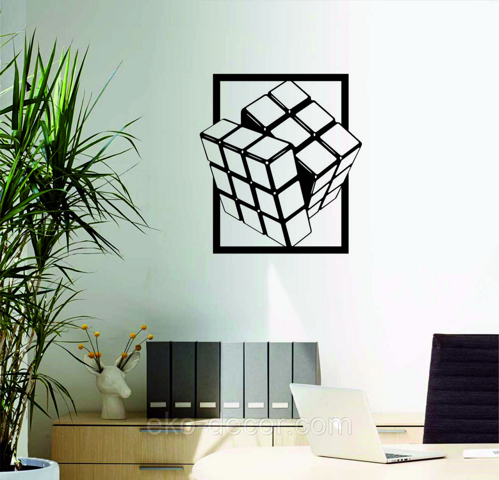 Декоративное настенное Панно «Куб» Декор на стену Чорний, 70*63 см Киев - изображение 8