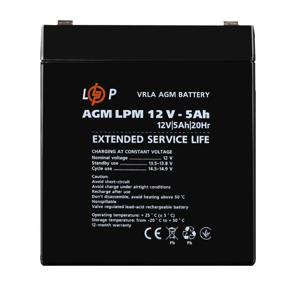 Акумулятор AGM LPM 12V - 5 Ah Київ - фото 1