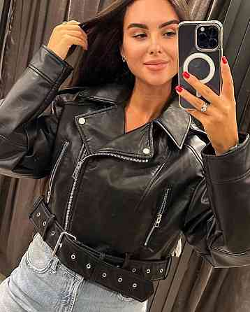 Куртка косуха жіноча весна/осінь Чорний S Харків