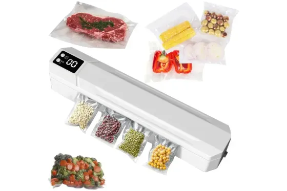 Вакуумный упаковщик пакетов Vacuum Sealer / Автоматический бытовой вакууматор с пакетами, вакуумайзер для упаковки и хранения пищи Коломыя