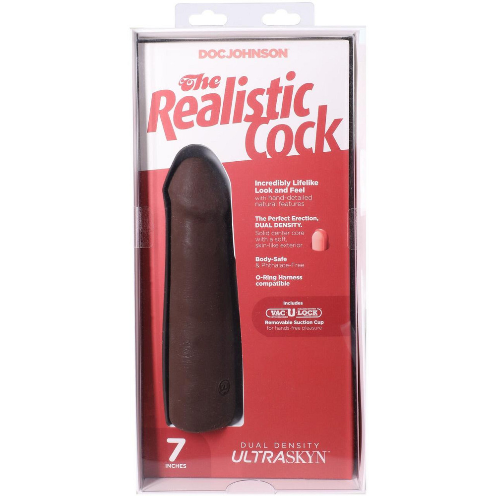 Фалоімітатор Doc Johnson The Realistic Cock ULTRASKYN - 7 Inch Chocolate Sex Aura Київ - фото 10