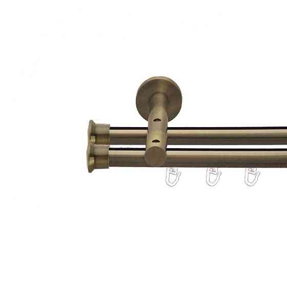 Карниз Orvit Дуо металевий дворядний реверсивний профільна труба  Антик 19\19 мм 400 см (7219329) Львов