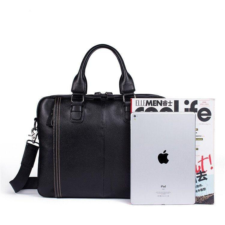 Сумка мужская флотар для ноутбака Черная (Vintage) Киев - изображение 3