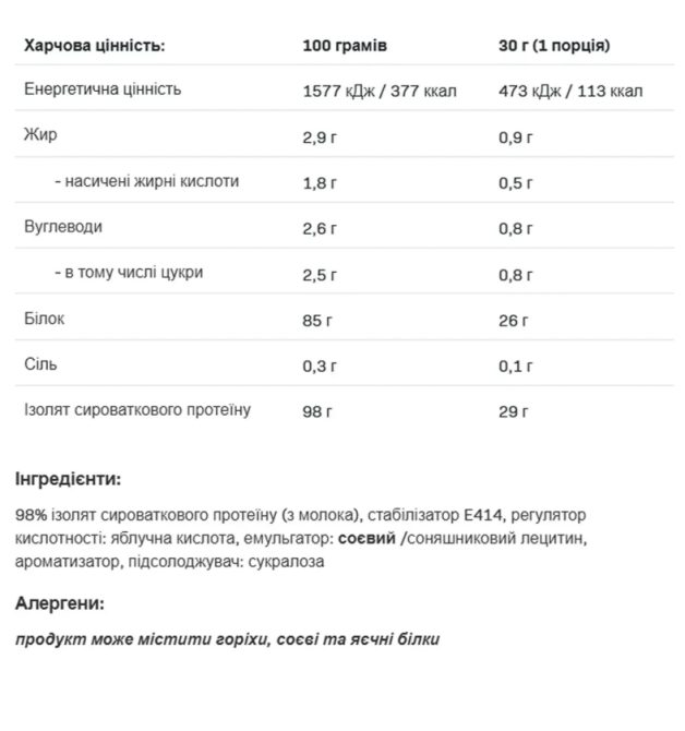 Протеин изолят Allnutrition Isolate Protein 2000 г белый шоколад малина Киев - изображение 2