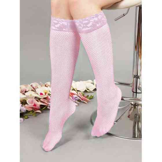 Длинные гольфы в сетку - Чёрный - XS/S/М – Эротическое бельё Винница