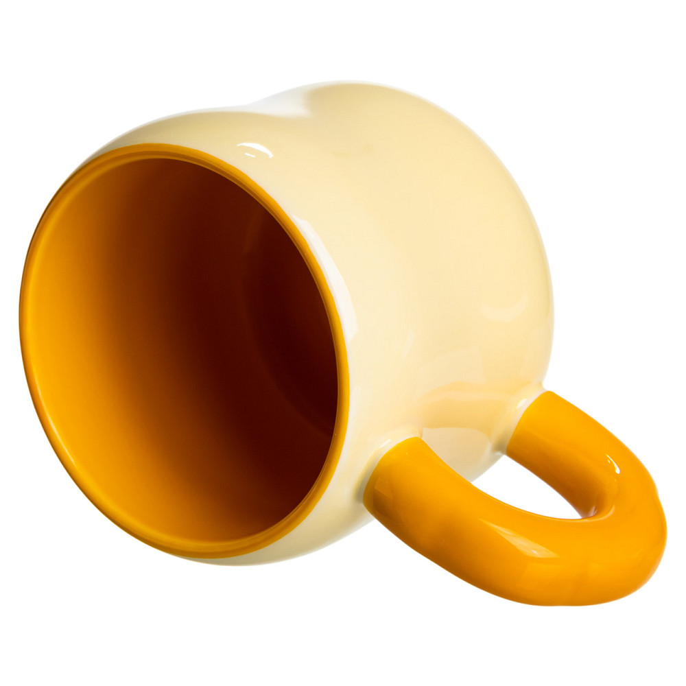 Кубок порцелянова з магнітом Бант 400 (мл) подарункова кружка прикольна чашка для дітей на подарунок Бежевий з жовтим FM-52A Коломия - фото 5