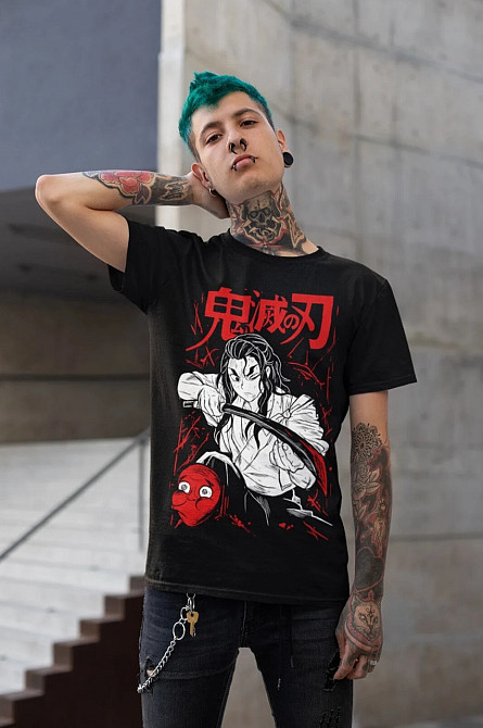 Футболка аниме Истребитель демонов оверсайз (S/M/L) Черний AnimeJ0165 Днепр - изображение 2