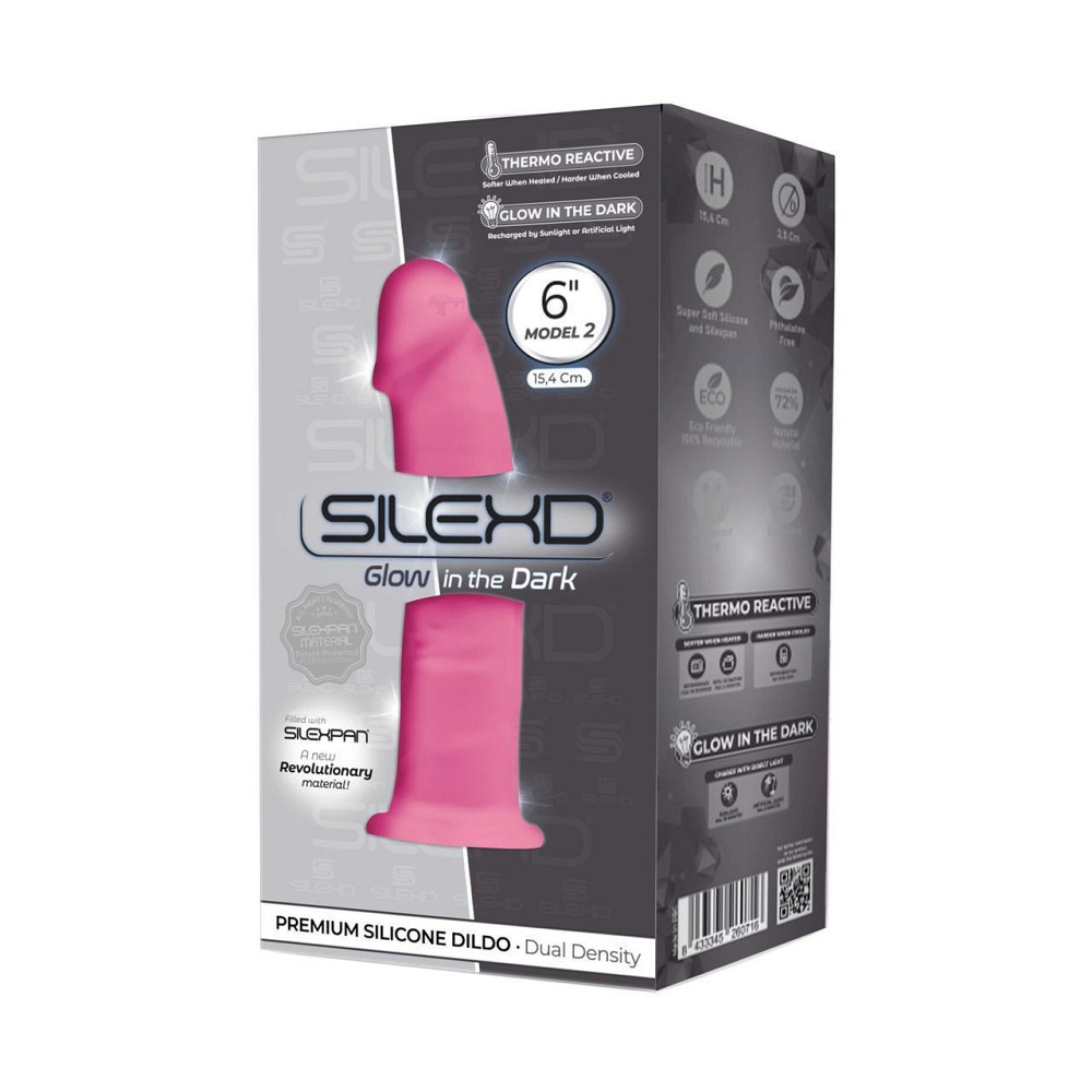 Фаллоимитатор SilexD Robby Pink (MODEL 2 size 6in) Glow in the dark, двухслойный, силикон+Silexpan, диаметр Sex Aura Киев - изображение 3
