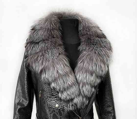 Комір жіночій з чорнобурки на підкладці Сірий Харків