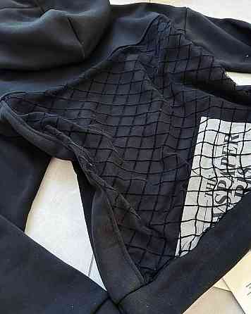 Жіночий трендовий худі з прозорою спиною трьохнитка на флісі + сітка-флок Одеса