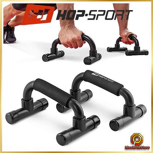 Упори для віджимань HS-P010PU для дому фітнесу і тренування грудних і плечових м'язів з міцною конструкцією Чорні Київ - фото 1