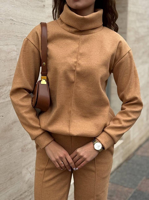 Женский стильный костюм двойка Ангора-кашемир Горчица, 46/48 Одесса - изображение 2