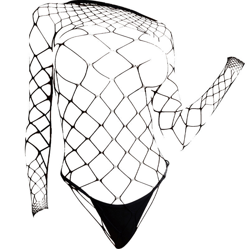 Еротичний боді жіночий з великої сітки, нижня білизна, універсальний розмір, зріст: 145–185 см, One Size, чорний, 6571 Кам'янець-Подільський - фото 7