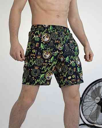 Пляжные шорты мужские черные Pobedov Vocation Kripta Киев