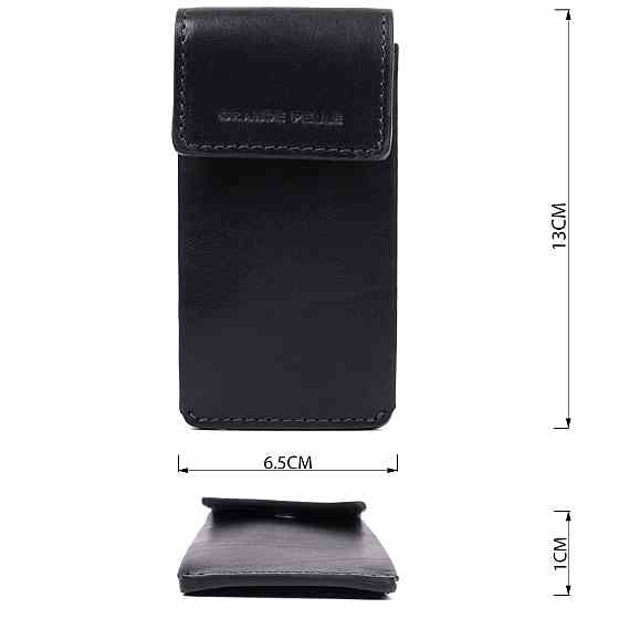 Ключниця футляр із натуральної шкіри GRANDE PELLE 22568 Чорний Київ