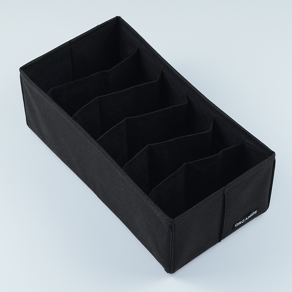 Компактный органайзер для белья на 6 прямоугольных ячеек BL-Nsk (Черный) Сумы - изображение 3