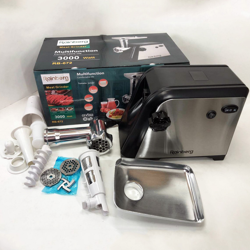М'ясорубка-шатковка-терка Rainberg, М'ясорубка з потужним двигуном Універсальна 'ясорубка подрібнювач NG-58 Львів - фото 2