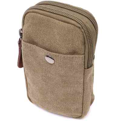 Сумка Vintage На пояс з металевим карабіном з текстилю Оливкова (22224) Вінниця