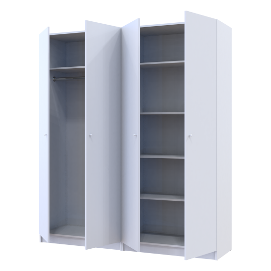 Комплект шаф для одягу з полицями Doros Промо (2 шт.) 180х48х204 см Білий (DRS-011464) Львів