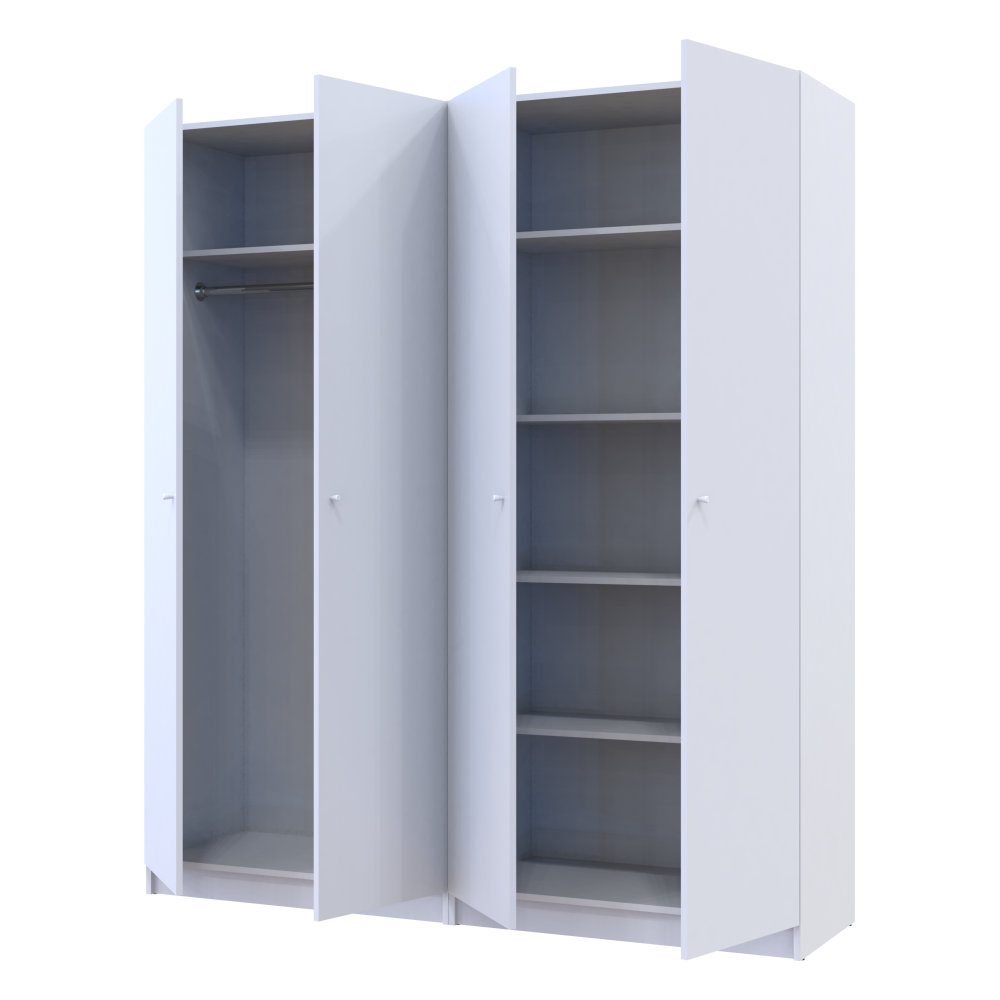 Комплект шаф для одягу з полицями Doros Промо (2 шт.) 180х48х204 см Білий (DRS-011464) Львів - фото 5