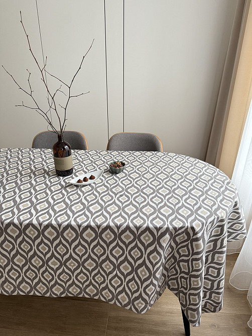 Ecotton Скатертина столова Ecotton DUCK 150х170 см водовідштовхувальна Абстракт сірий (27951/29 Коломия - фото 6