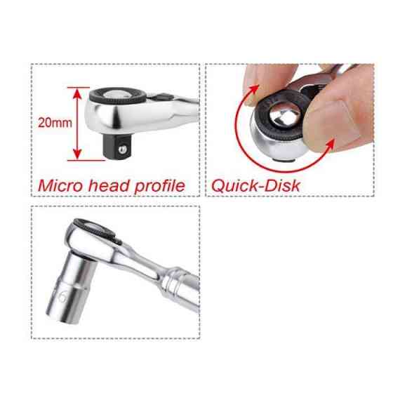 Тріскачка міні 1/4" TOPTUL 60 зубців, швидкий диск CHDU0801 Одеса