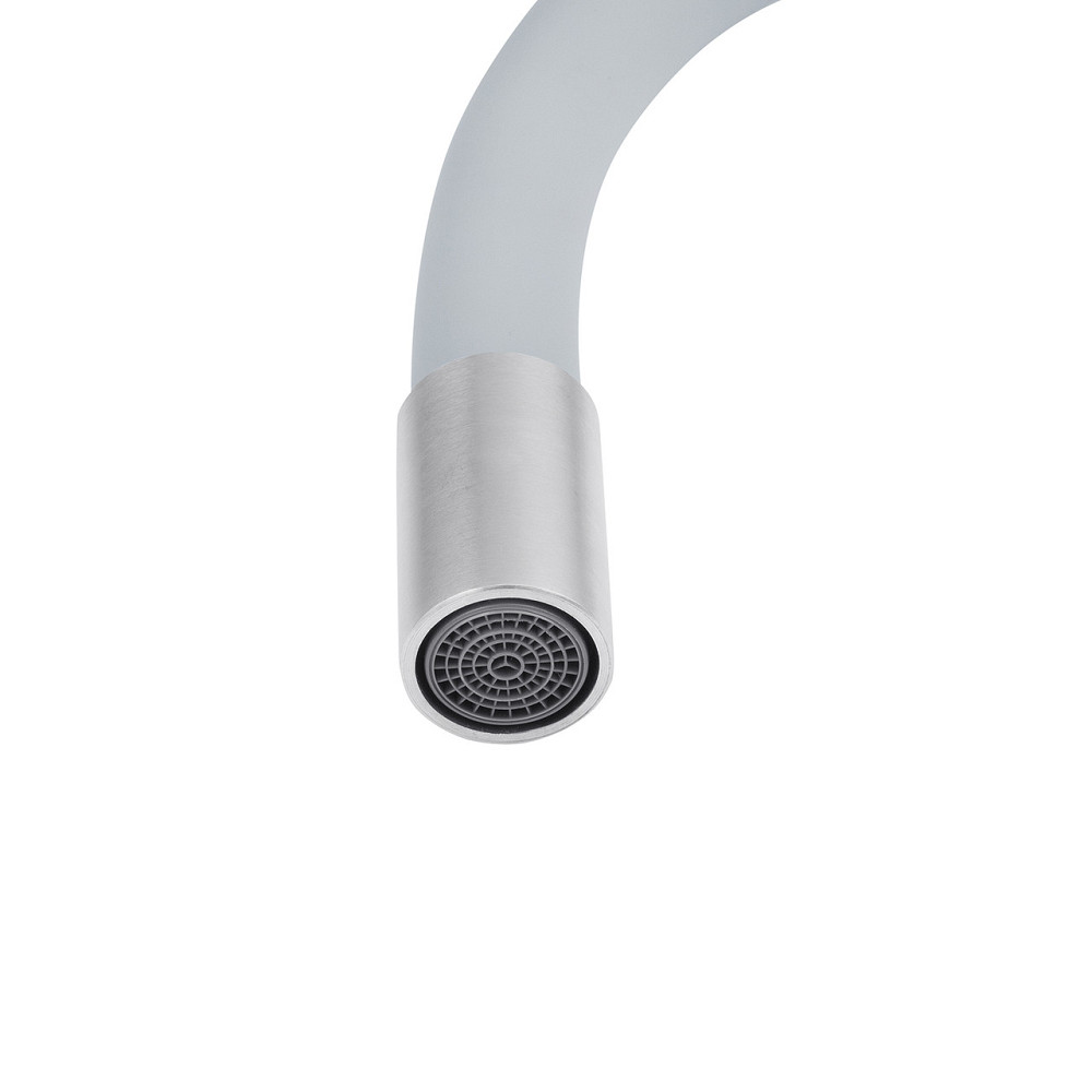 Змішувач для кухні з гнучким виливом Kroner KRP Edelstahl Klassisch - ESG035GRA сірий/сатин Київ - фото 8