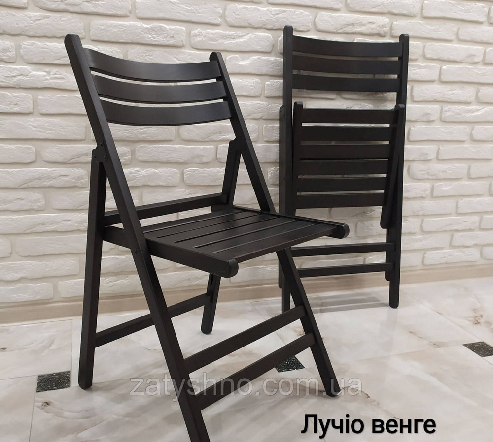 Стільці складні коричневі Київ - фото 2