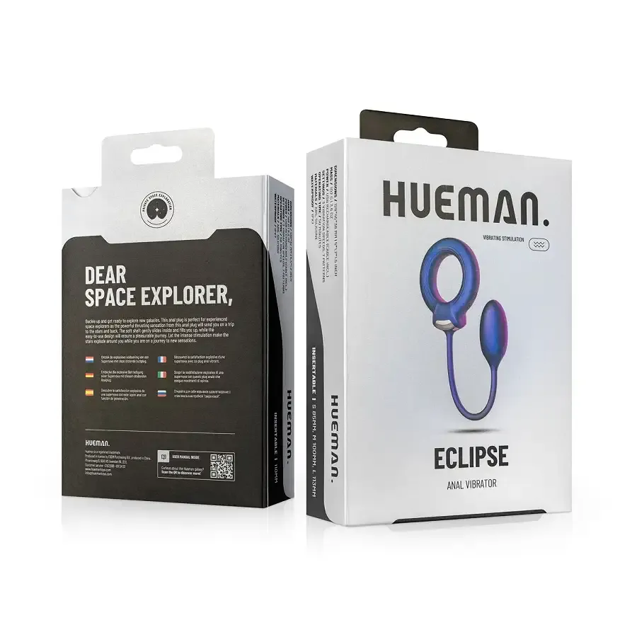 Ерекційне віброкільце з віброяйцем Hueman - Eclipse Anal Vibrator Львів - фото 9